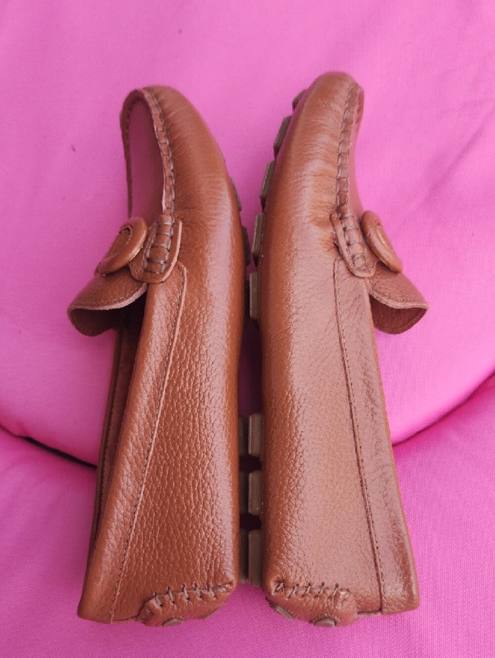 ✨️Rockport Brown Leather Moccasin Loafers with Gold Hardware - Picture 12 of 17